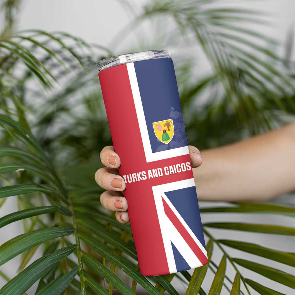 Personalised Turks and Caicos Islands Skinny Tumbler Come On Team TCI
