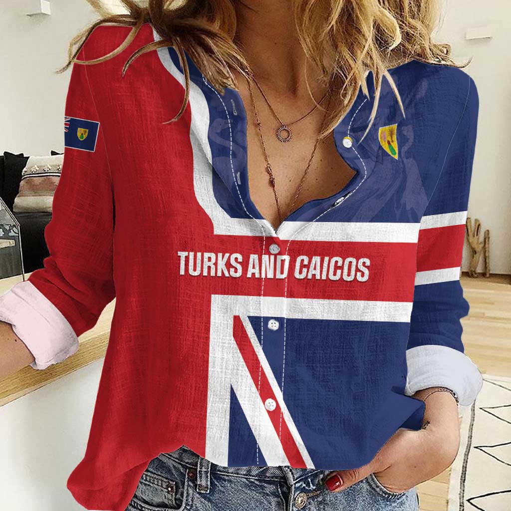 Personalised Turks and Caicos Islands Women Casual Shirt Come On Team TCI