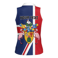 Personalised Turks and Caicos Islands Women Sleeveless Polo Shirt Come On Team TCI
