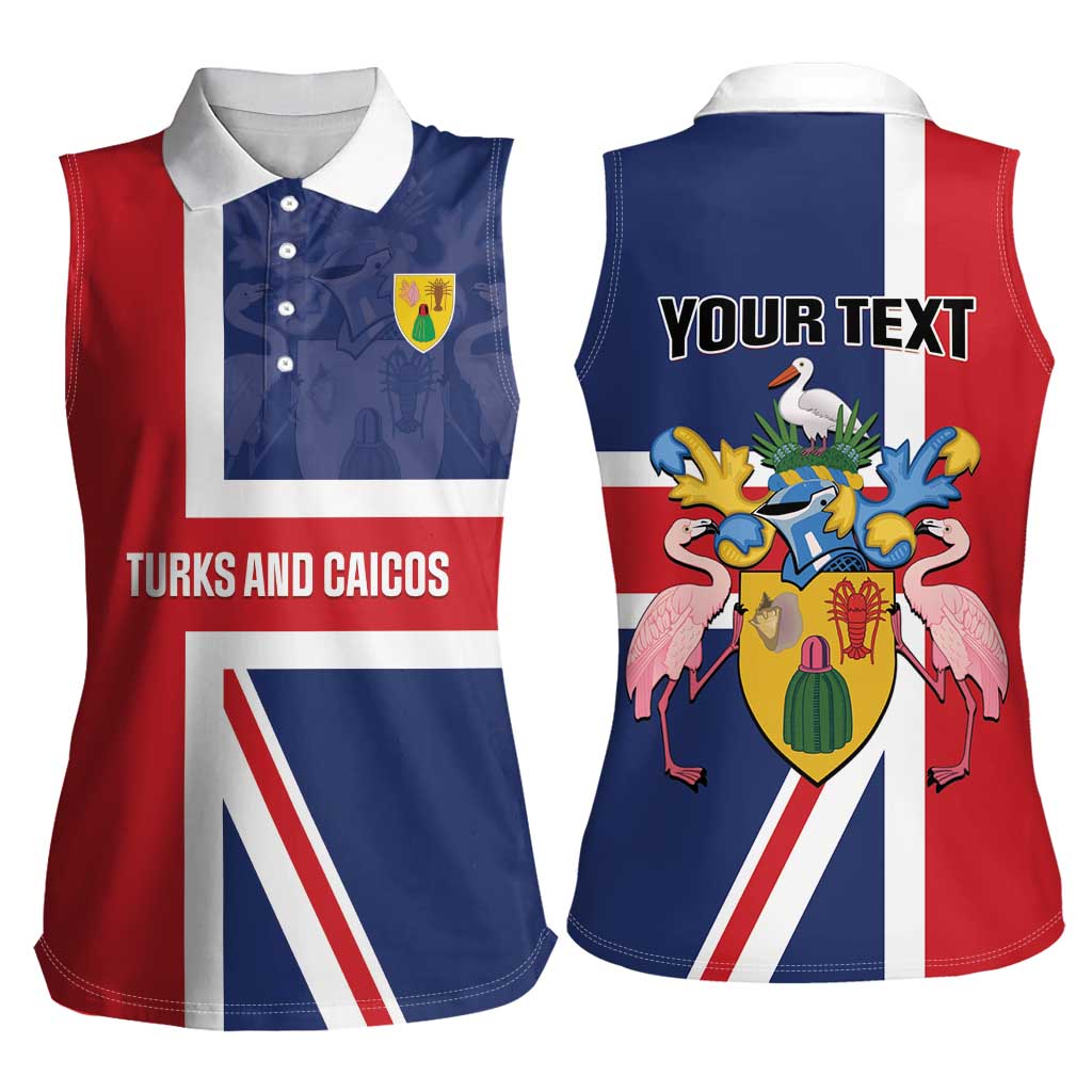 Personalised Turks and Caicos Islands Women Sleeveless Polo Shirt Come On Team TCI