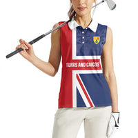 Personalised Turks and Caicos Islands Women Sleeveless Polo Shirt Come On Team TCI