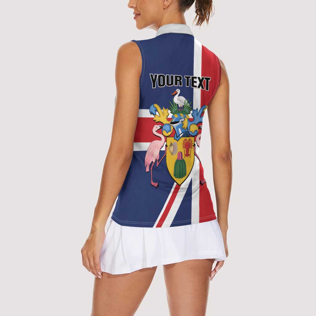Personalised Turks and Caicos Islands Women Sleeveless Polo Shirt Come On Team TCI