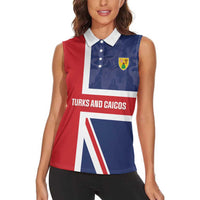 Personalised Turks and Caicos Islands Women Sleeveless Polo Shirt Come On Team TCI