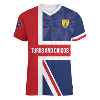 Personalised Turks and Caicos Islands Women V-Neck T-Shirt Come On Team TCI