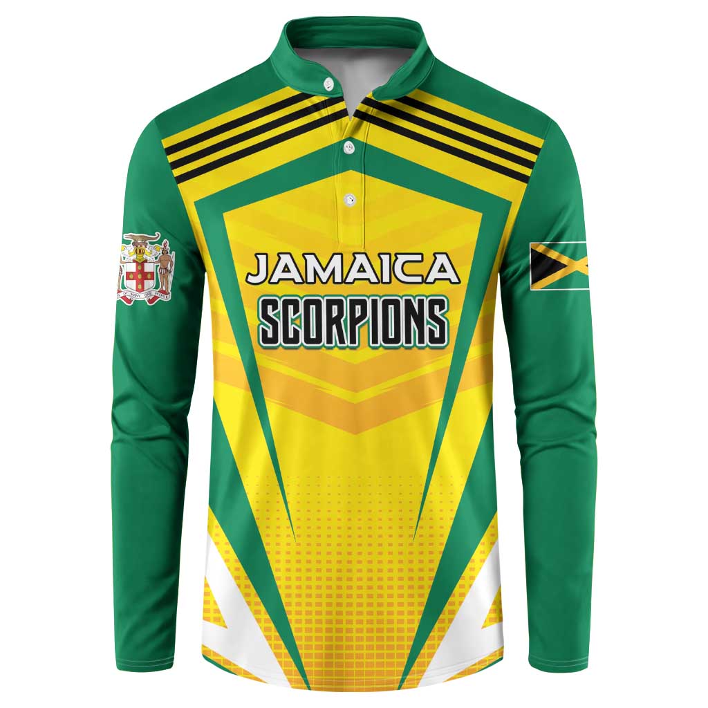 Custom Cricket Jamaica Scorpions Button Sweatshirt We Made Legends