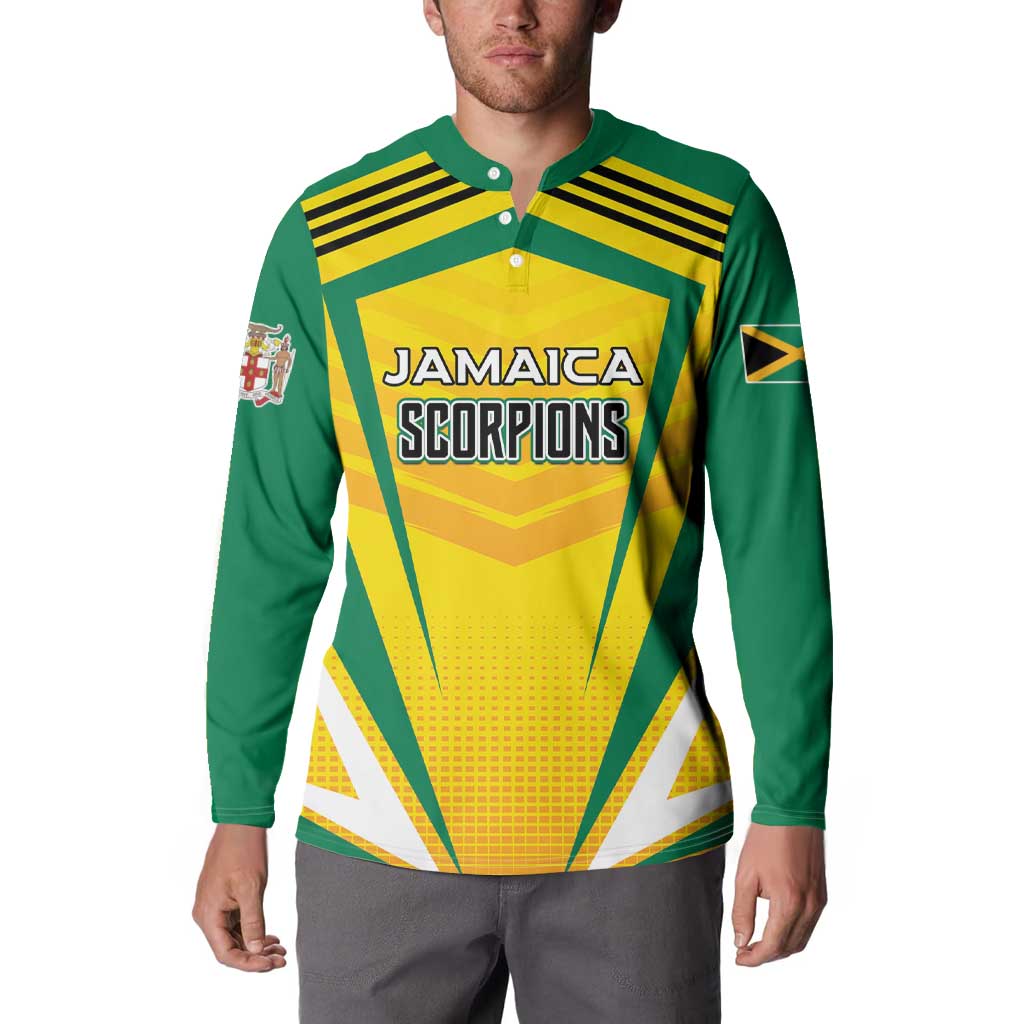 Custom Cricket Jamaica Scorpions Button Sweatshirt We Made Legends
