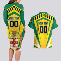Custom Cricket Jamaica Scorpions Couples Matching Long Sleeve Bodycon Dress and Hawaiian Shirt We Made Legends