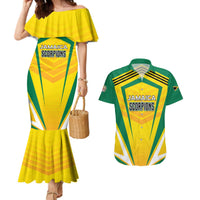 Custom Cricket Jamaica Scorpions Couples Matching Mermaid Dress and Hawaiian Shirt We Made Legends