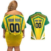 Custom Cricket Jamaica Scorpions Couples Matching Off Shoulder Short Dress and Hawaiian Shirt We Made Legends