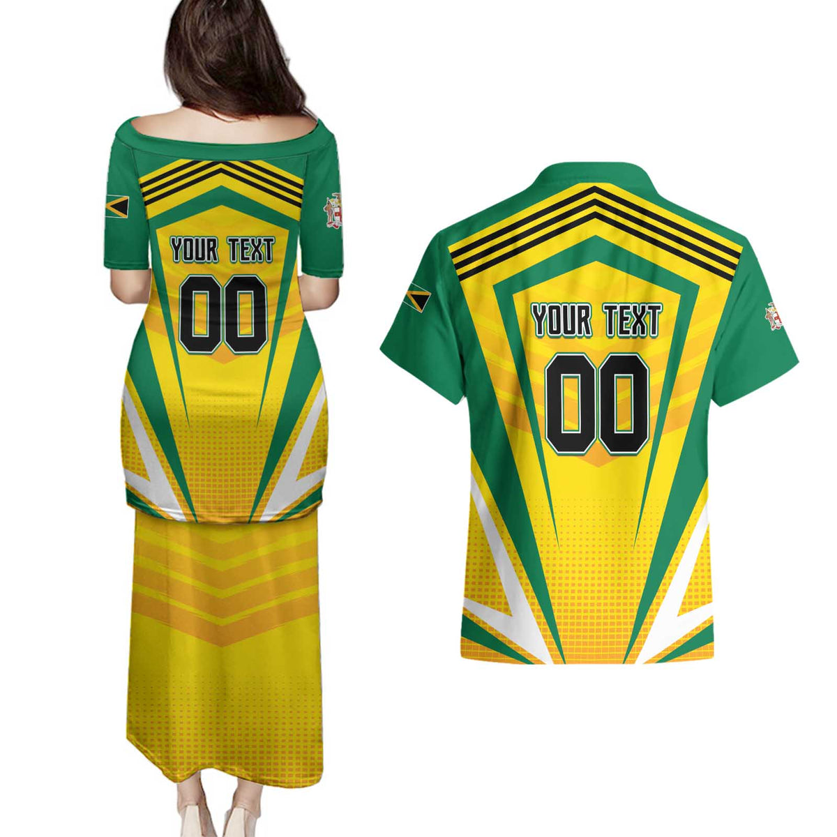 Custom Cricket Jamaica Scorpions Couples Matching Puletasi and Hawaiian Shirt We Made Legends