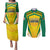 Custom Cricket Jamaica Scorpions Couples Matching Puletasi and Long Sleeve Button Shirt We Made Legends