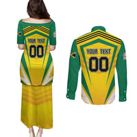 Custom Cricket Jamaica Scorpions Couples Matching Puletasi and Long Sleeve Button Shirt We Made Legends
