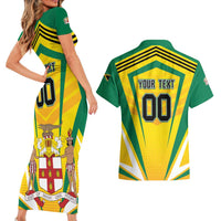 Custom Cricket Jamaica Scorpions Couples Matching Short Sleeve Bodycon Dress and Hawaiian Shirt We Made Legends