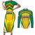 Custom Cricket Jamaica Scorpions Couples Matching Short Sleeve Bodycon Dress and Long Sleeve Button Shirt We Made Legends