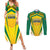 Custom Cricket Jamaica Scorpions Couples Matching Summer Maxi Dress and Long Sleeve Button Shirt We Made Legends