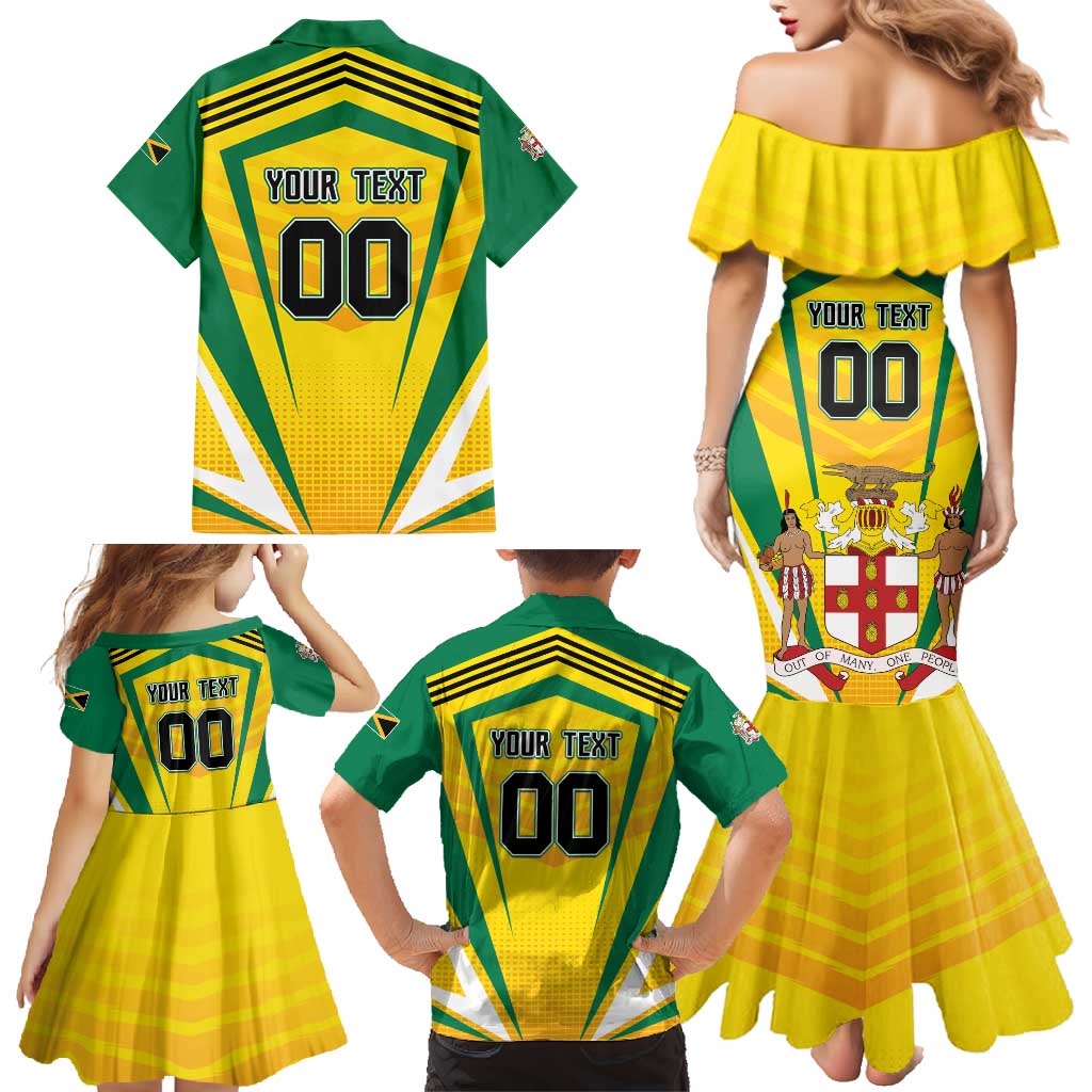Custom Cricket Jamaica Scorpions Family Matching Mermaid Dress and Hawaiian Shirt We Made Legends