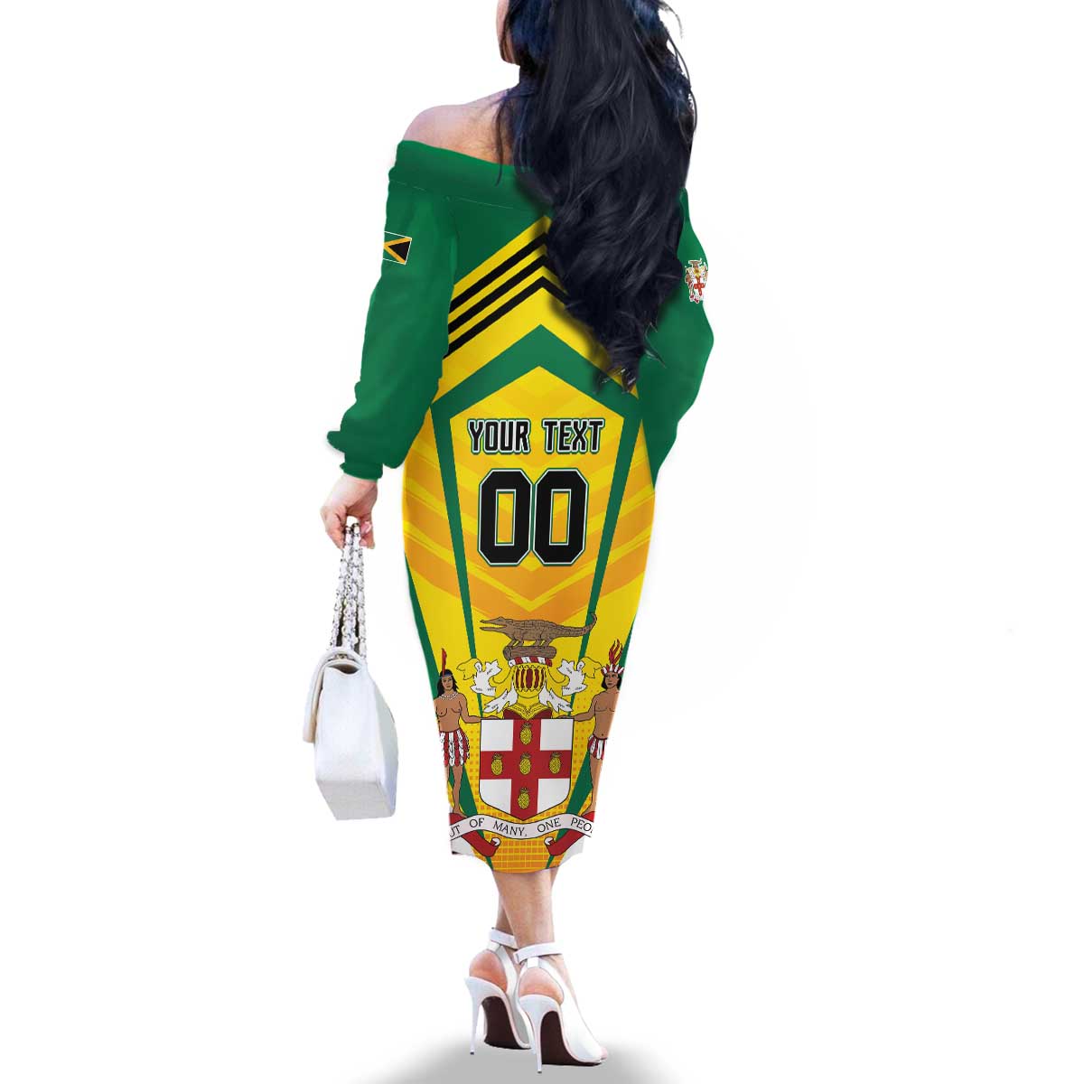 Custom Cricket Jamaica Scorpions Family Matching Off The Shoulder Long Sleeve Dress and Hawaiian Shirt We Made Legends