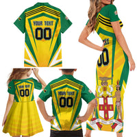 Custom Cricket Jamaica Scorpions Family Matching Short Sleeve Bodycon Dress and Hawaiian Shirt We Made Legends