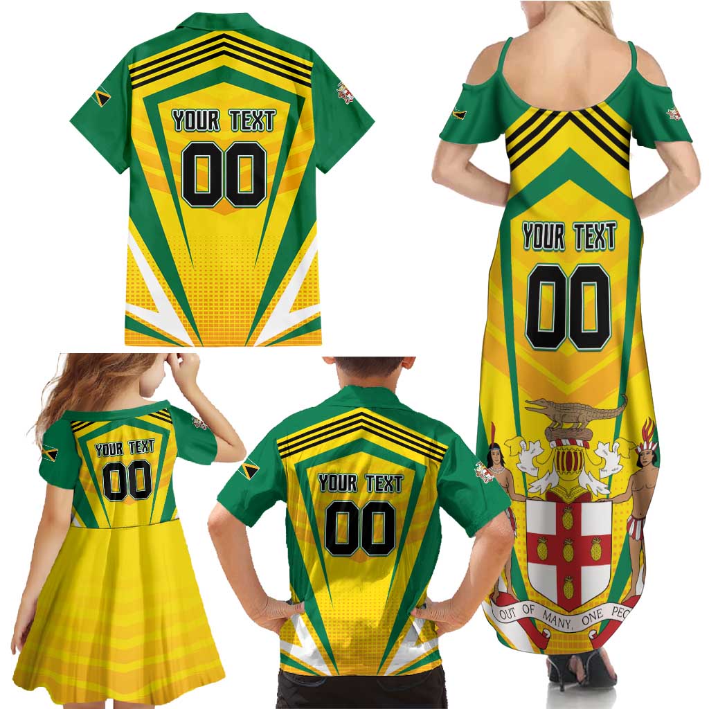 Custom Cricket Jamaica Scorpions Family Matching Summer Maxi Dress and Hawaiian Shirt We Made Legends