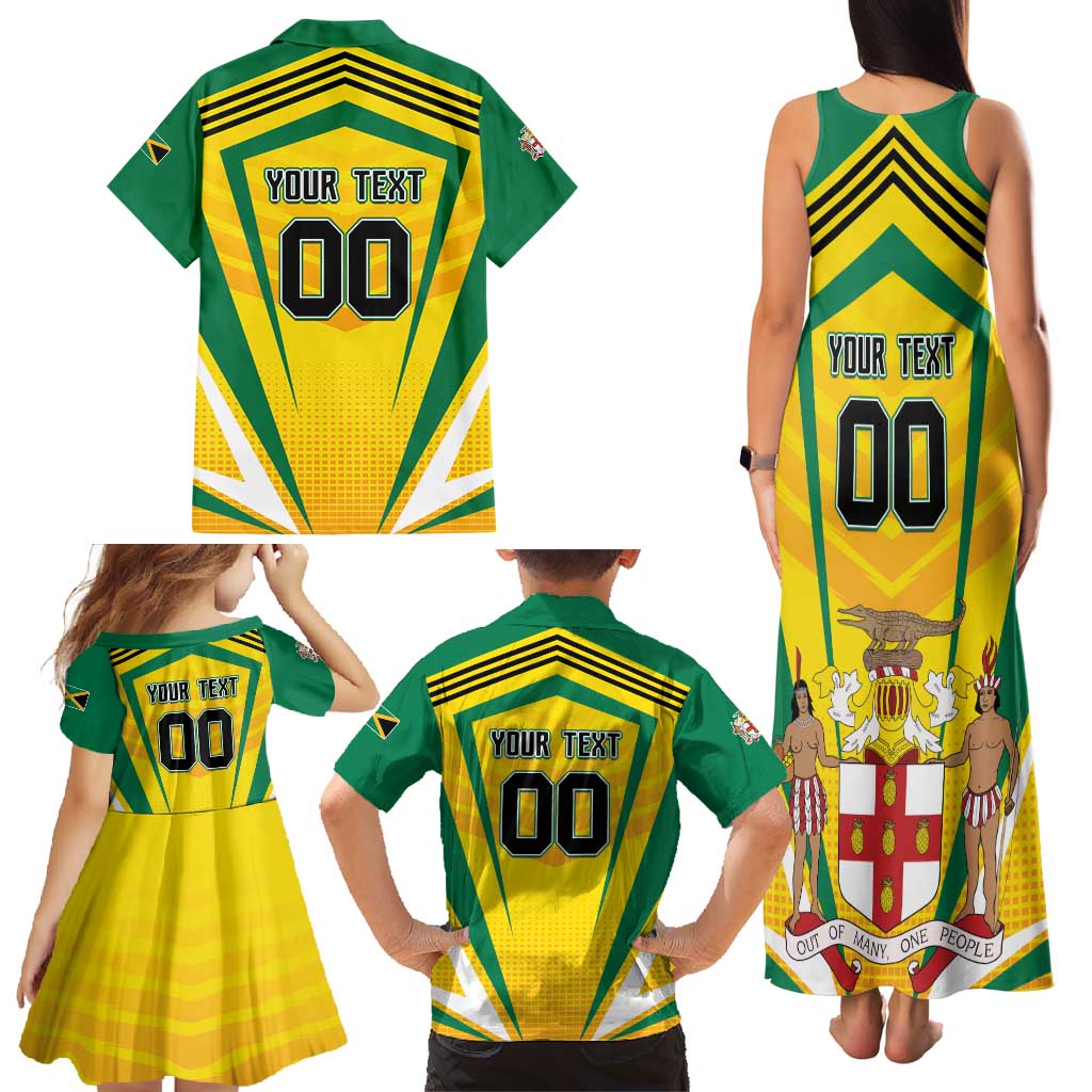 Custom Cricket Jamaica Scorpions Family Matching Tank Maxi Dress and Hawaiian Shirt We Made Legends