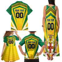 Custom Cricket Jamaica Scorpions Family Matching Tank Maxi Dress and Hawaiian Shirt We Made Legends