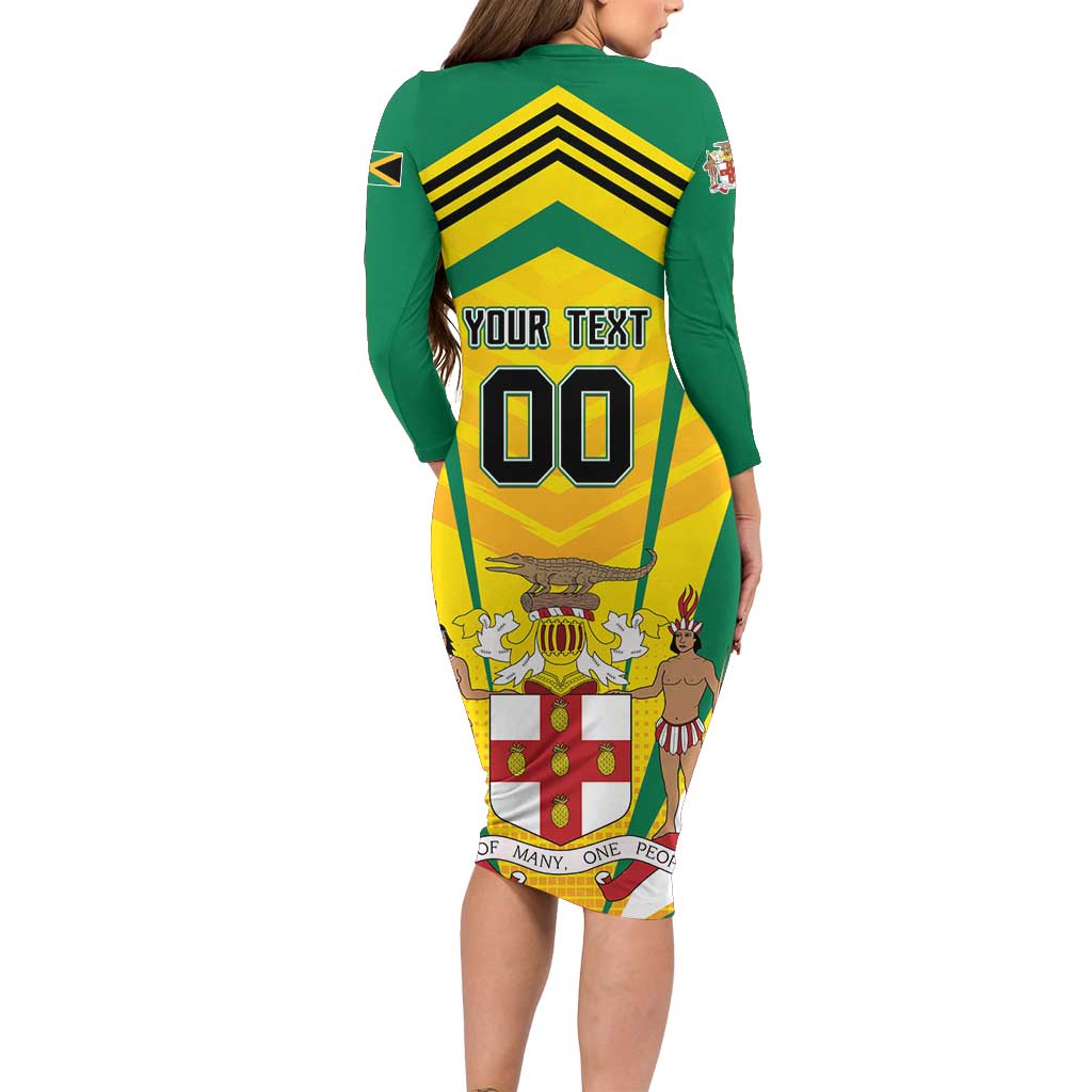 Custom Cricket Jamaica Scorpions Long Sleeve Bodycon Dress We Made Legends