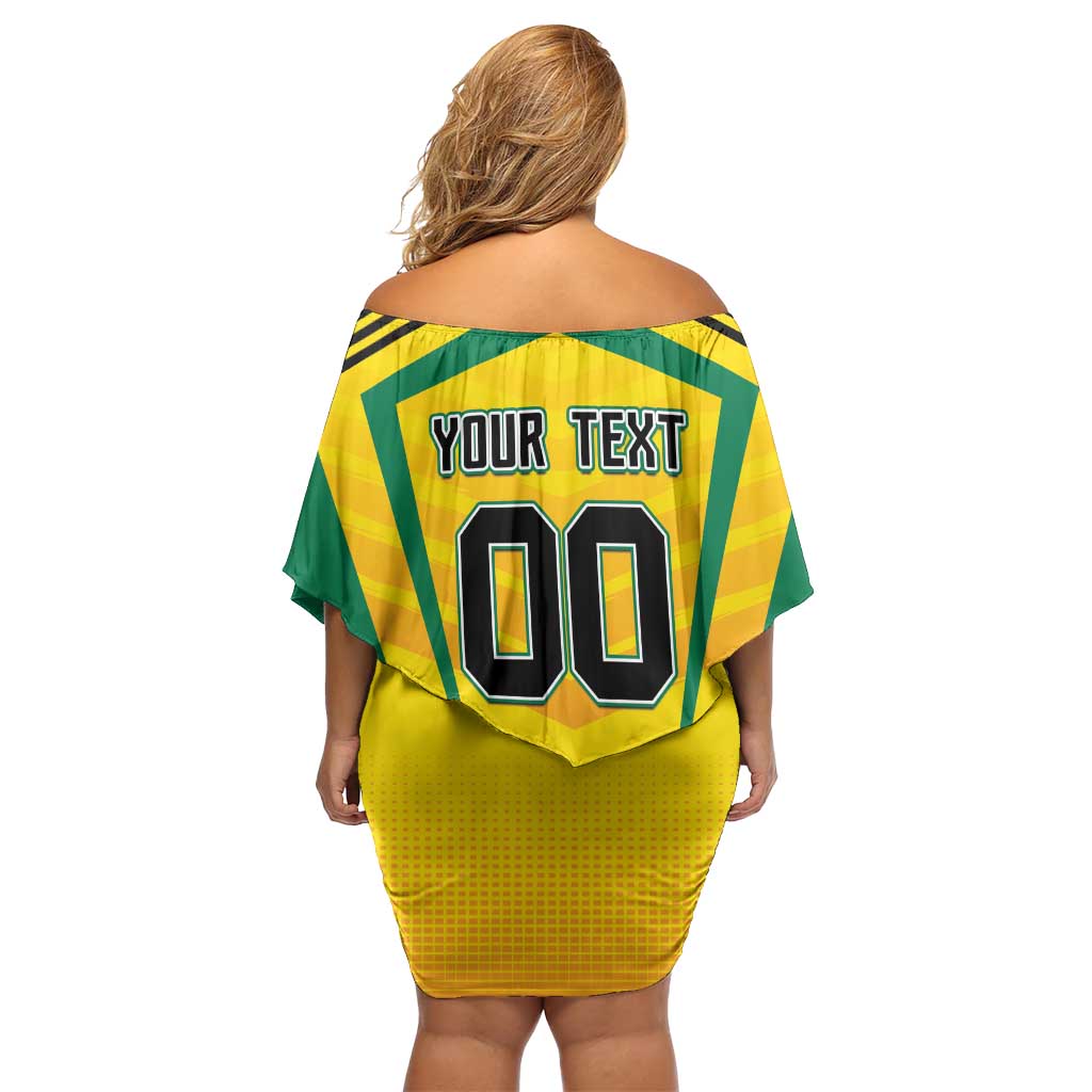 Custom Cricket Jamaica Scorpions Off Shoulder Short Dress We Made Legends