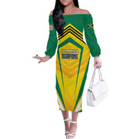 Custom Cricket Jamaica Scorpions Off The Shoulder Long Sleeve Dress We Made Legends