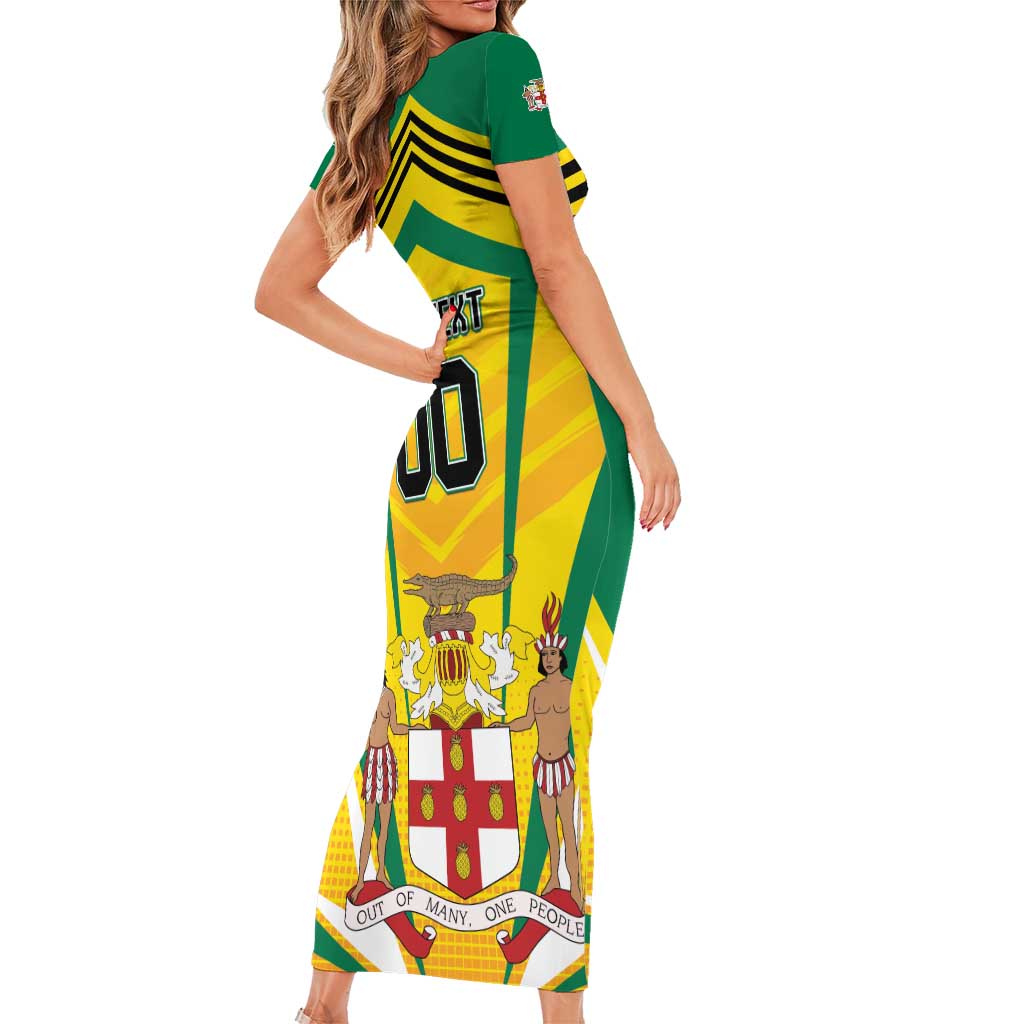 Custom Cricket Jamaica Scorpions Short Sleeve Bodycon Dress We Made Legends