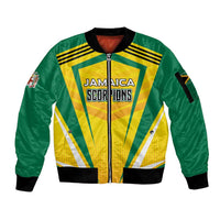 Custom Cricket Jamaica Scorpions Sleeve Zip Bomber Jacket We Made Legends