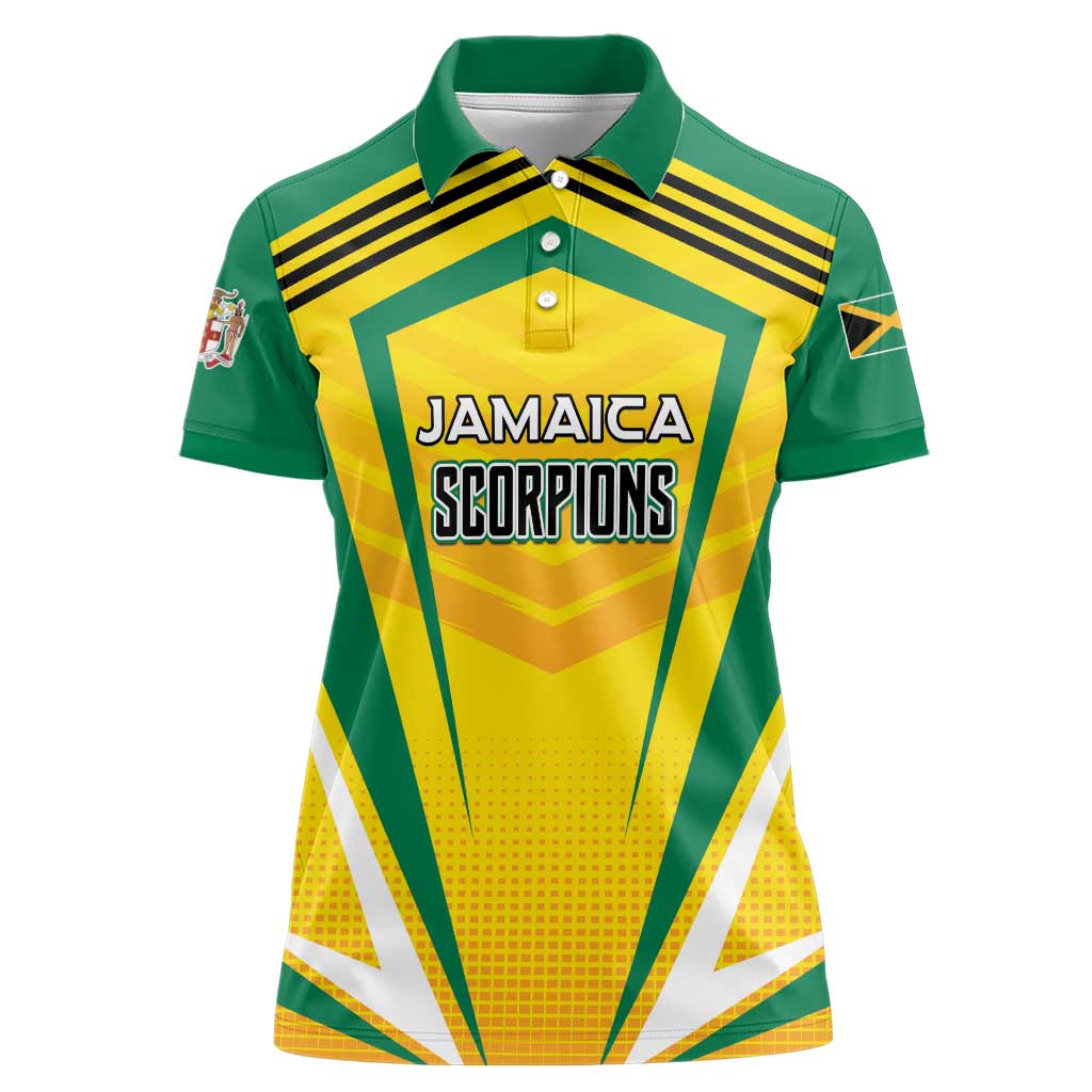 Custom Cricket Jamaica Scorpions Women Polo Shirt We Made Legends
