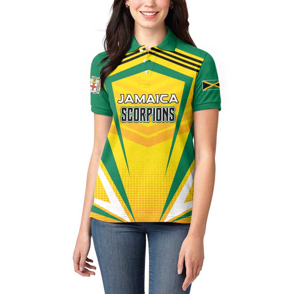 Custom Cricket Jamaica Scorpions Women Polo Shirt We Made Legends