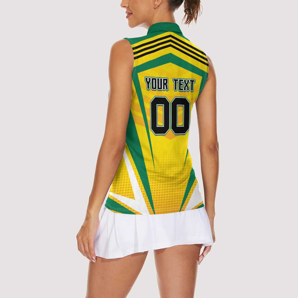 Custom Cricket Jamaica Scorpions Women Sleeveless Polo Shirt We Made Legends