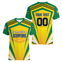 Custom Cricket Jamaica Scorpions Women V-Neck T-Shirt We Made Legends