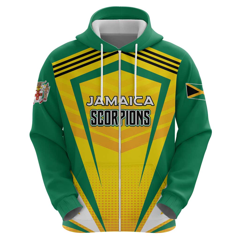 Custom Cricket Jamaica Scorpions Zip Hoodie We Made Legends