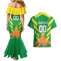 Custom Cricket Windwards Volcanoes Couples Matching Mermaid Dress and Hawaiian Shirt All The Best LAVA Boys