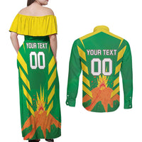 Custom Cricket Windwards Volcanoes Couples Matching Off Shoulder Maxi Dress and Long Sleeve Button Shirt All The Best LAVA Boys