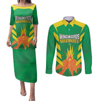 Custom Cricket Windwards Volcanoes Couples Matching Puletasi and Long Sleeve Button Shirt All The Best LAVA Boys