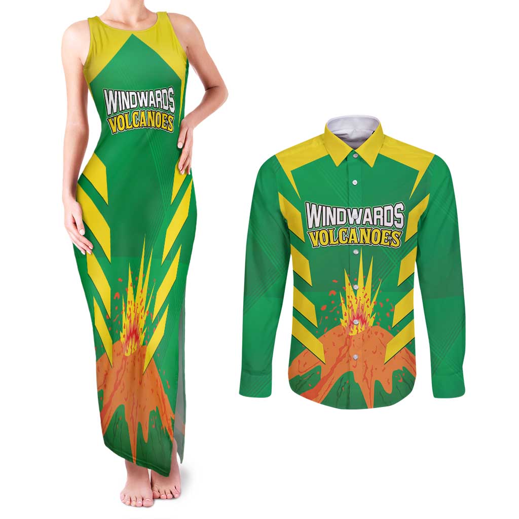 Custom Cricket Windwards Volcanoes Couples Matching Tank Maxi Dress and Long Sleeve Button Shirt All The Best LAVA Boys