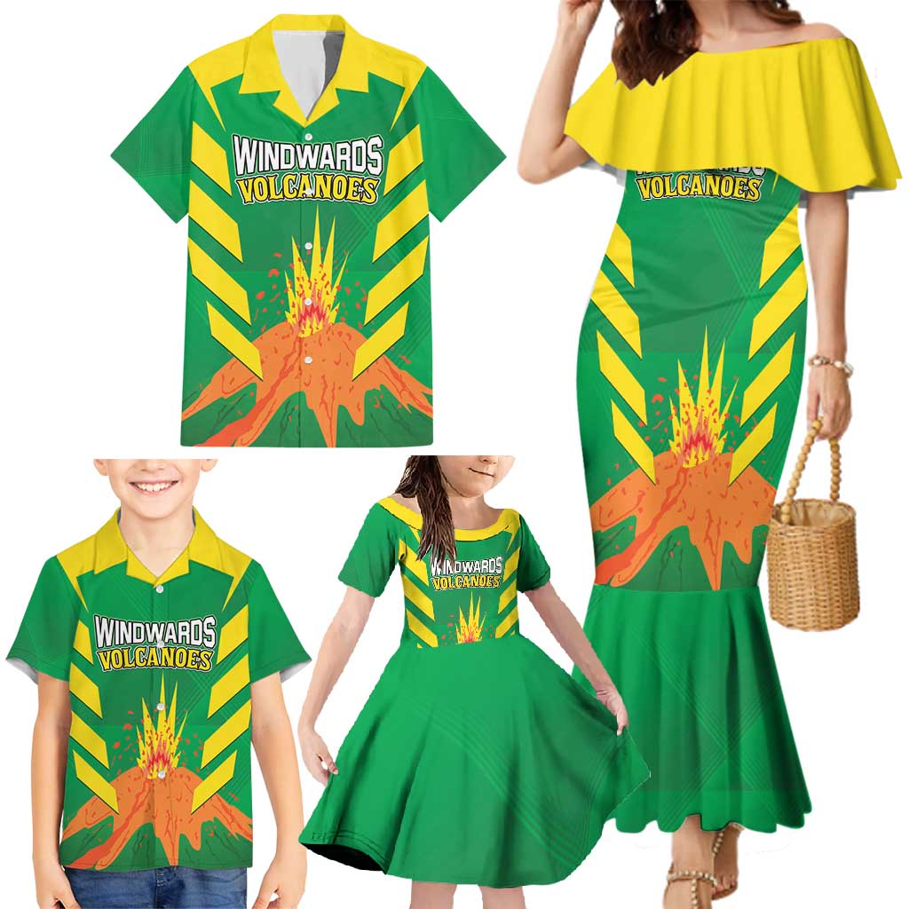 Custom Cricket Windwards Volcanoes Family Matching Mermaid Dress and Hawaiian Shirt All The Best LAVA Boys