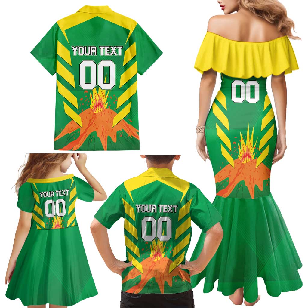 Custom Cricket Windwards Volcanoes Family Matching Mermaid Dress and Hawaiian Shirt All The Best LAVA Boys