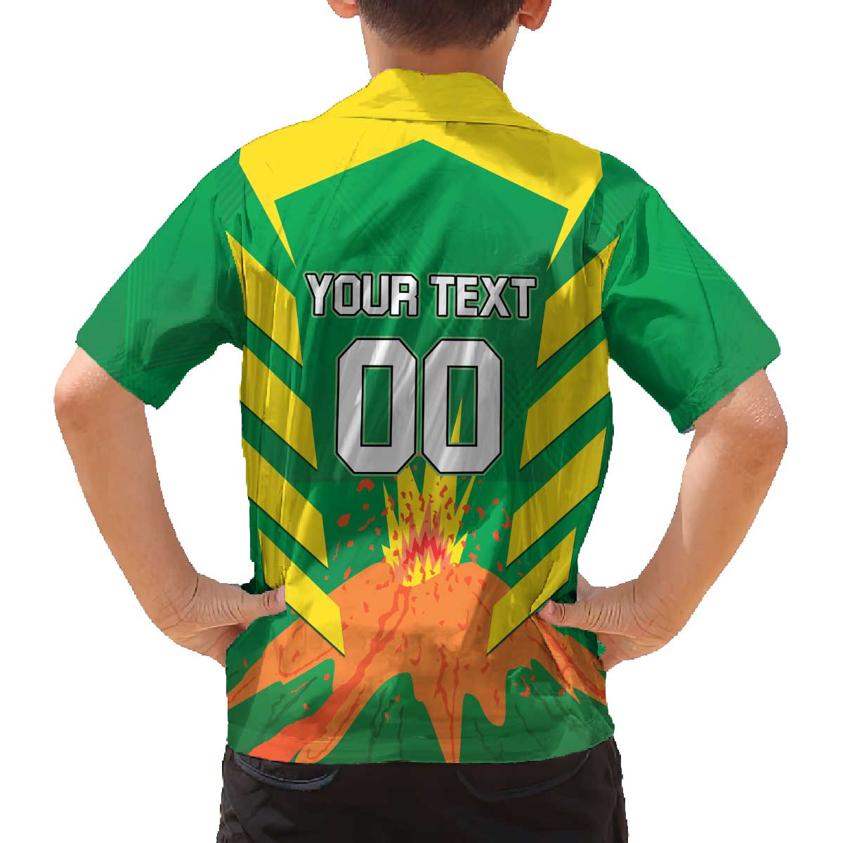 Custom Cricket Windwards Volcanoes Family Matching Off The Shoulder Long Sleeve Dress and Hawaiian Shirt All The Best LAVA Boys