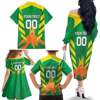 Custom Cricket Windwards Volcanoes Family Matching Off The Shoulder Long Sleeve Dress and Hawaiian Shirt All The Best LAVA Boys