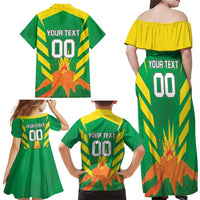 Custom Cricket Windwards Volcanoes Family Matching Off Shoulder Maxi Dress and Hawaiian Shirt All The Best LAVA Boys