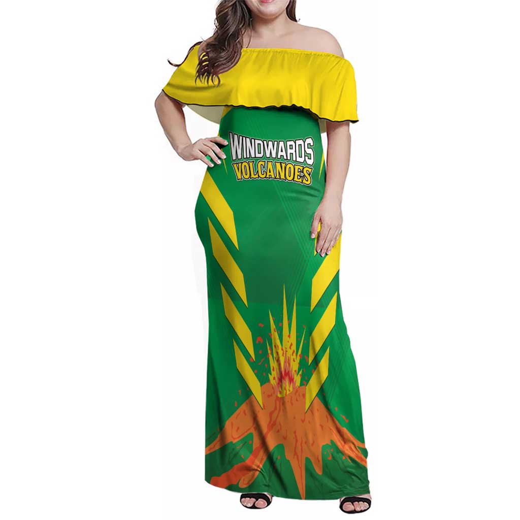 Custom Cricket Windwards Volcanoes Family Matching Off Shoulder Maxi Dress and Hawaiian Shirt All The Best LAVA Boys