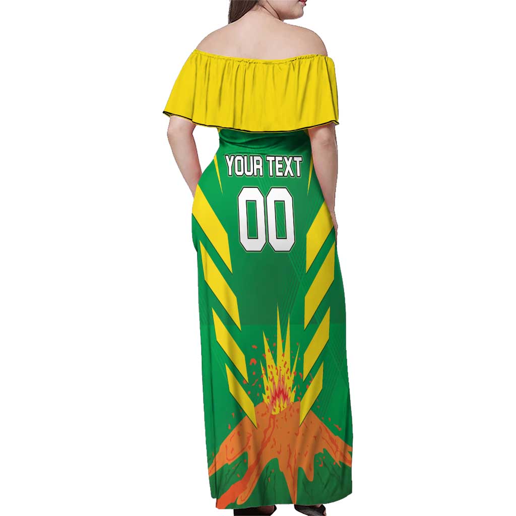 Custom Cricket Windwards Volcanoes Family Matching Off Shoulder Maxi Dress and Hawaiian Shirt All The Best LAVA Boys