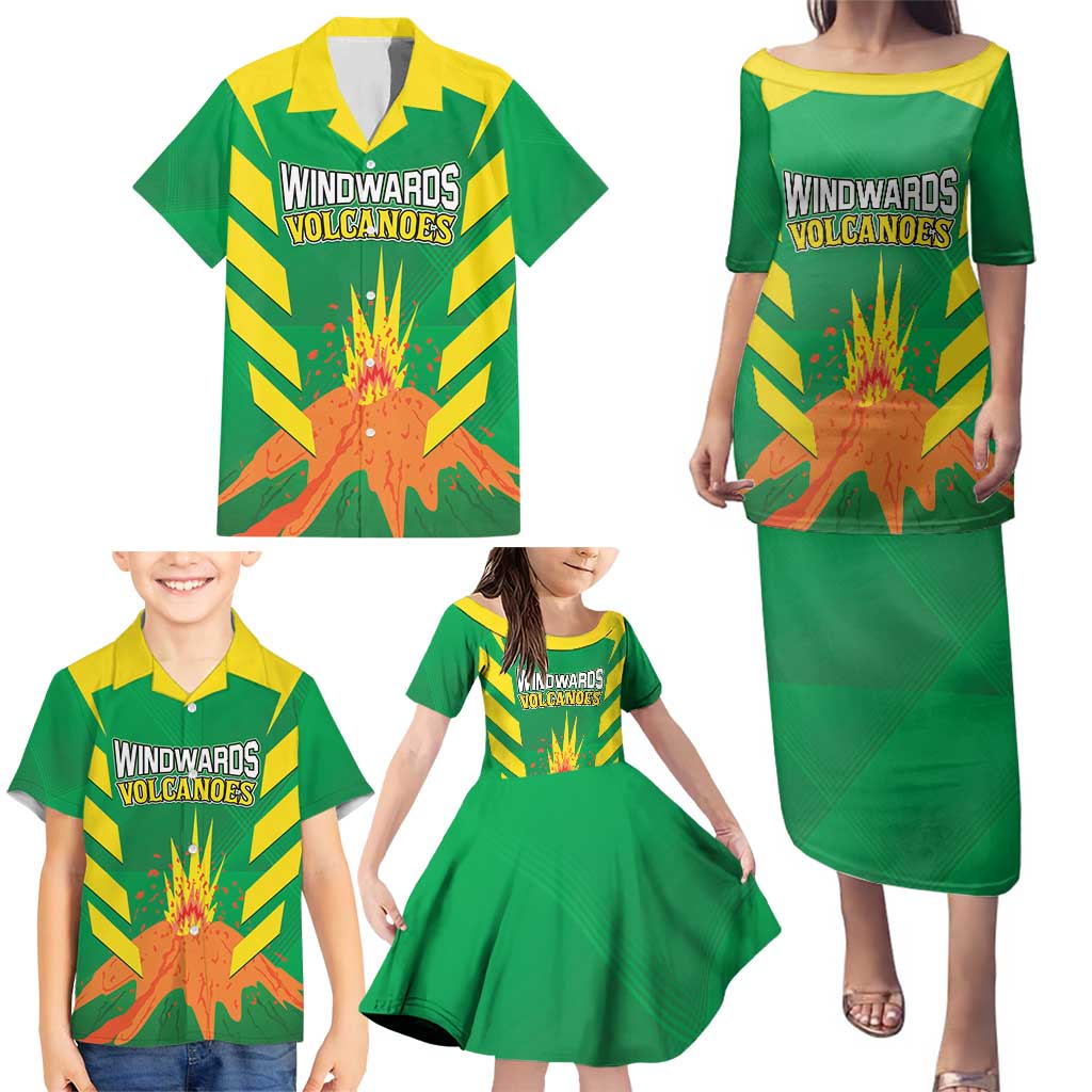 Custom Cricket Windwards Volcanoes Family Matching Puletasi and Hawaiian Shirt All The Best LAVA Boys