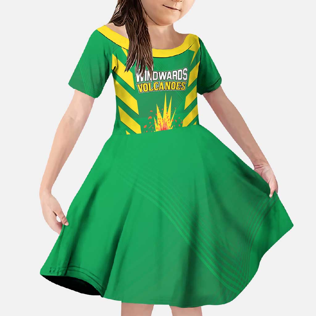 Custom Cricket Windwards Volcanoes Family Matching Short Sleeve Bodycon Dress and Hawaiian Shirt All The Best LAVA Boys