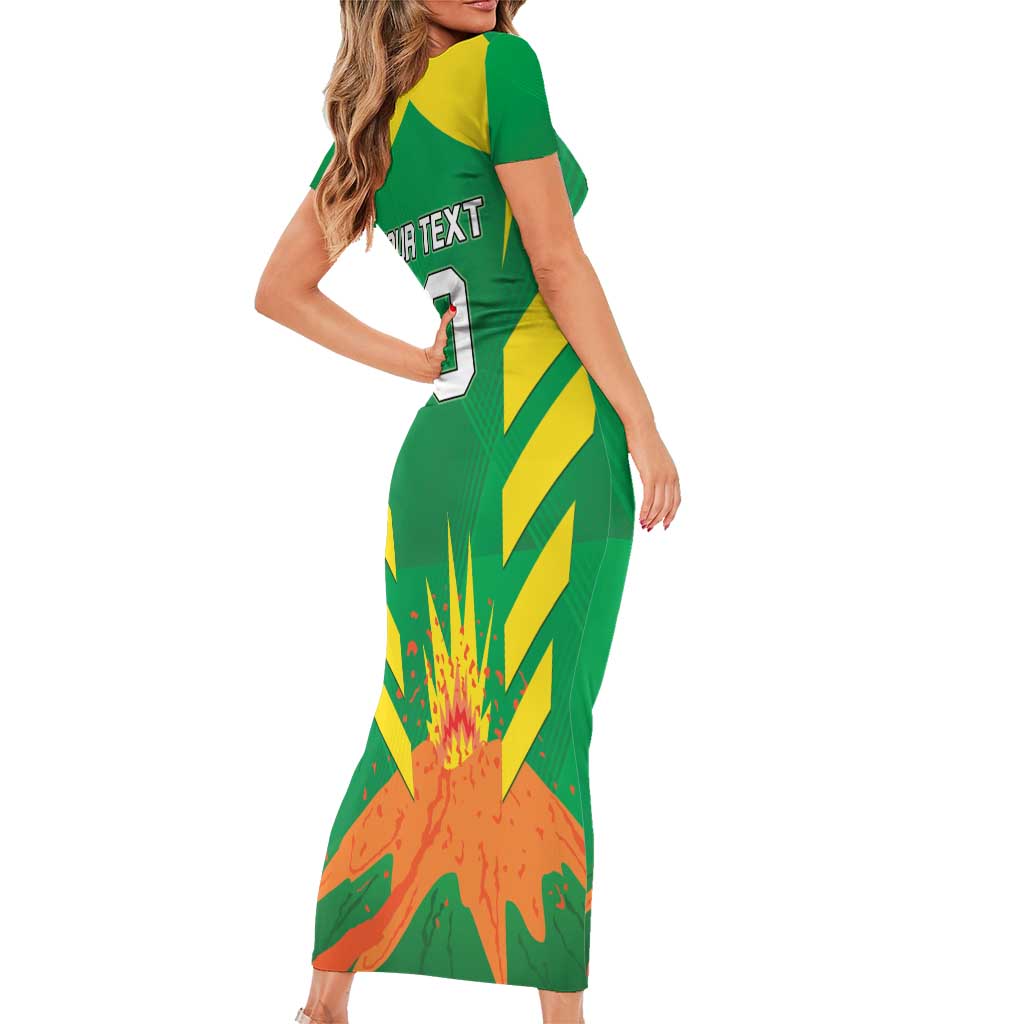 Custom Cricket Windwards Volcanoes Family Matching Short Sleeve Bodycon Dress and Hawaiian Shirt All The Best LAVA Boys