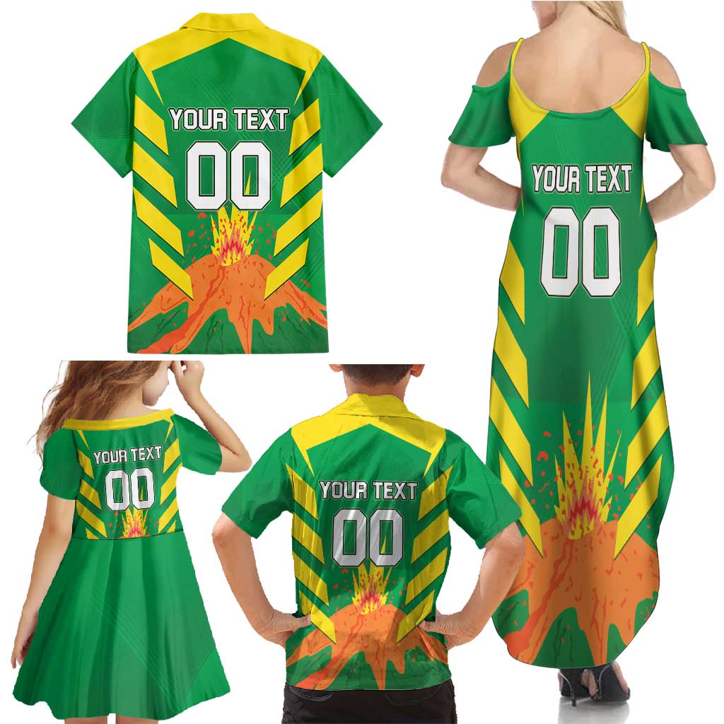 Custom Cricket Windwards Volcanoes Family Matching Summer Maxi Dress and Hawaiian Shirt All The Best LAVA Boys